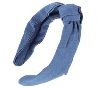 HINTRMENT Blue Denim Headband Knotted Headband 6.68x5.11x1.97in Comfortable Fit Won't Cause Headaches for Women Trendy Chic Hair Accessory Beauty Routine