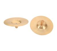 HINTRMENT Brass Mini Finger Cymbals with Handle for Copper Percussion Instrument Sharp Bright Tones Comfortable Grip for Dance Music Practice Party Props School Performances