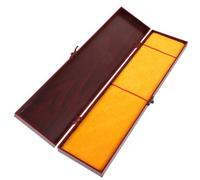 HINTRMENT Brown Wooden Calligraphy Brush Case with Chinese Style Design, Protecting Calligraphy Brush for Long-term Use, Suitable and Students, Keepsake Storage Box