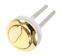 HINTRMENT Brushed Brass Toilet Flush Button with Extra Long Rod Design Universal Dual Flushing Toilet Button Replacement Suitable for Hotel and Family Use Abs Material Random Color
