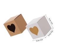 HINTRMENT Candy Cake Packing Boxes Heart-shaped and Square Boxes Kraft Paper 60pcs with Window Elegant Simple Design, 5cm Random Color for Wedding and Bake Sale
