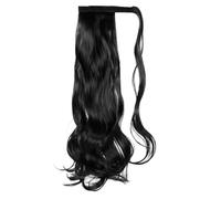 HINTRMENT Curly Ponytail Hair Extension Piece in Black, Heat Resistant High Temperature Silk Material with Voluminous Hair Feature, for Concert or Wedding Hairstyles