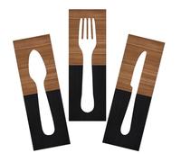 HINTRMENT Decoration and 3pcs Wooden Kitchen Featuring Hanging Set Decor Wall Cutter Fork Spoon Signs for Rustic Cottage Style Homes