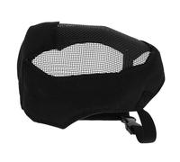 HINTRMENT Disassemblable Steel Mesh Full Face Mask for Outdoor Sports, Wear Resistant Black Fencing Protective Gear with Oxford Cloth Padding