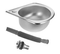 HINTRMENT Drop-in Stainless Steel Caravan Kitchen Sink Basin with Multifunctional Design and Spacesaving Compactness, for Rvs and Small Spaces, Elegant Appearance and Sturdy Camper Washbasin