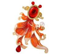 HINTRMENT Elegant Goldfish Brooch Pin for Women, Alloy Rhinestone Costume Jewelry with Shiny Finish, Not Easy to Fade, Versatile Use for Parties and Banquets