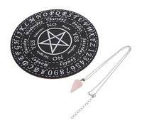 HINTRMENT Elegant Hanging Ornament with Pendulum Wooden Divination Plate Engraved Carving Design Unique and Stylish Seven Star Pattern Board for Meditation and Home Decoration