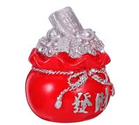 HINTRMENT Feng Shui Wealth Statue Silver Chinese Money Bag Figurine Car Dashboard Decor Lucky Prosperity Ornament for Home and Office