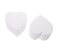 HINTRMENT Foam Cake Dummy Valentine's Day White Heart Shaped 2pcs Polystyrene Foam Baking Practice Model for Sanding Cake Display Model Birthday Party Beginners and Professionals