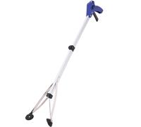 HINTRMENT Foldable Aluminium Alloy Trash Grabber Pickers with High Strength Elastic Clamp White Lightweight Reaching Assist Tool for Parking Tickets and Ground Garbage in The Car and Yard