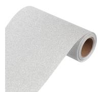 HINTRMENT Glitter Decorative Border Roll 13cm X 5m with Adhesive Dots Silver Sparkle Peel and Stick Wallpaper Trim for Classroom and Home Decor