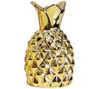 HINTRMENT Golden Ceramic Vase Decorative Floral Vase with Pineapple Pattern Artistic Farmhouse Style Flower and Plant Container Beautify and Purify House for Living Room and Bedroom