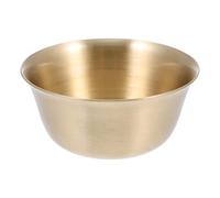 HINTRMENT Golden Copper Round Decorative Bowl Multi-Functional Offering Bowl for Buddha Worship Rust-Resistant Design for Temple and Home Décor