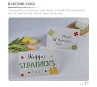 HINTRMENT Greeting Card with Envelopes St Patrick's Day Paper Cards Delicate Pattern Creative Design with Blessing Words for St Patrick's Day Party