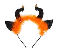 HINTRMENT Halloween Devil Horn Headband for Halloween Party and Festival Cosplay Comfortable Devil Horn Hair Accessories Made of Abs and Polyester Fits Head Sizes