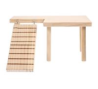 HINTRMENT Hamster Wooden Climbing Ladder Platform 11X6.7X5.3 Inch for Small Pets Cage with Two-Tier Landscaping for Hamsters Gerbils and Guinea Pigs