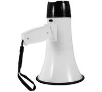 HINTRMENT Handheld Megaphone Speaker with 3500mah Battery, Recording Microphone and Alarm Function, White Abs and Steel Material, Portable Sound Amplifier for Tour Guide and Merchant Use