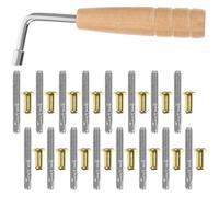 HINTRMENT Harp Tuning Pin Nail Metal String Pin Nails with Wooden Tuning Wrench Convenient to Use Smooth No Burr Lyre Harp Accessory