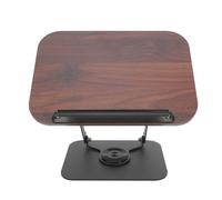 HINTRMENT Height Adjustable Book Stand for Handsfree Reading with 360° Rotating Base, Wooden and Abs Construction, Suitable for Cookbooks and Tablets on Desks Or on The Go