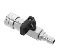 HINTRMENT High Pressure Washer Ball Valve 1/4 Inch Quick Connect Plug and Socket Stainless Steel with Flow Control for Radiator Cleaning and Patio Maintenance