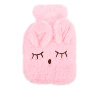 HINTRMENT Hot Water Bag with Plush Pink Cover Water Injection Hand Warmer for Winter Keeps You Warm Fashionable and Lovely Design