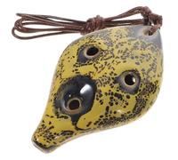 HINTRMENT Leaf Shaped 6-hole White Porcelain Ocarina Wind Instrument for Beginners and Children with Convenient Carry and Extraordinary Tones for Practice