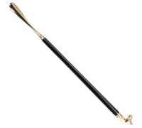 HINTRMENT Long Handled Shoe Horn 56cm for Elders with Smooth Rounded Edges, Wooden and Copper Material, Black Shoe Lifter for Easy Wearing at Home or Travel