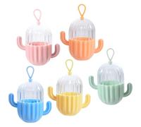 HINTRMENT Makeup Sponge Storage Cases Reusable 5pcs Portable in Cactus Shape Cosmetic Holder Made of Pp and Pet, Compact Organizer for Women and Girls, for Travel and Desktop Decoration