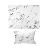 HINTRMENT Marbled Nail Armrest Mat with Pu Material and Breathable Design, Easy to Clean White Nail Hand Rest Cushion for Manicure Table Use