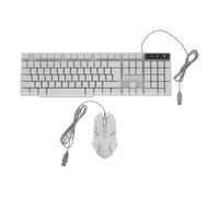 HINTRMENT Mechanical Gaming Keyboard and Mouse Combo with LED Backlit White Plastic Design, USB Wired Connection for Accurate Operation and Reduced Fatigue, for Daily Use with Laptop