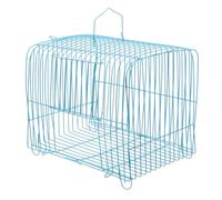HINTRMENT Medium Size Portable Bird Cage Blue Semi-Circular Wire Carrier for Parakeets and Outdoor Travel