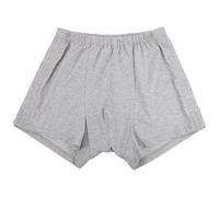 HINTRMENT Men's Cotton Reusable Incontinence Underwear L Size Light Grey, Breathable Post-Surgery Flat Fit Shorts for Elderly Care and Bedridden Patients, Wear-Resistant Comfortable