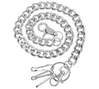 HINTRMENT Metal Pants Chain with Secure Clasp for Everyday Wear and Music Festivals Punk-style Decorative Jeans Chain Accessory in Silver, Fashionable Accent for Men and Women