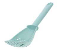 HINTRMENT Multipurpose Kitchen Cooking Spoon with Masher and Colander Function, Light Blue Potato Crusher and Noodle Strainer Scoop for Home Use