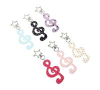 HINTRMENT Music Note Keychain for Disco Party Decorations and Back to School Supplies 6pcs Acrylic with Star Shape , Versatile Bag Hanging Pendant Featuring Unique Artistic Design