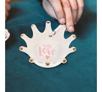 HINTRMENT Nail Pen Dish Nail Pen Holder Ceramic Crown for Manicure Care Tool Protecting and Holding for Pink Suitable for Liquid Powder Make-up