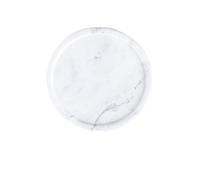 HINTRMENT Natural White Marble Jewelry Dish for Earrings Storage and Decorative Trinket Tray, Stylish Small round Jewelry Plate Wedding Accessories, for Engagement and Store Decoration