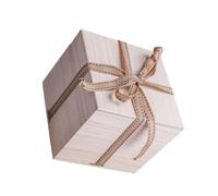 HINTRMENT Paulownia Small Wooden Storage Box with Cotton Lining Square Delicate Present Packaging for Weddings Birthdays Valentine Day and Candy Holder