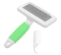 HINTRMENT Pet Comb Brush for Dogs and Cats with Large Metal Pin Frame and Comfortable Abs Handle, Prevents Discomfort from Matted Fur and Improves Fur Condition, for Grooming at Home