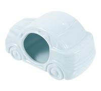 HINTRMENT Pet Sleeping Nest Hamster Hut Comfortable Cooling Ceramic Car Shaped Small Pet Hideout for Summer Use by People