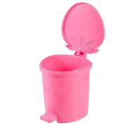 HINTRMENT Pink Fruit Mini Desk Trash Bin with Swing Lid Plastic Container | Removable Cover, Fingerprint Resistant Smooth Satin Finish, for Memos Random Color