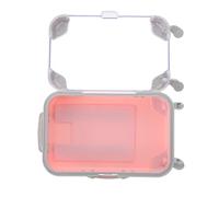 HINTRMENT Pink Plastic Fake Eyelash Case in Creative Luggage Shape Easy to Store Protects False Eyelashes from Being Crushed