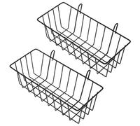 HINTRMENT Rabbit Hay Feeder 2Pcs Iron Wire Rack for Small Animal Cages Feeding Holder Suitable for Rabbits Guinea Pigs Helps Separate Food from Waste