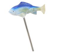 HINTRMENT Resin Lawn Fish Ornament with Stick, Smooth Surface and No Burr, Fish Shape Stake for Courtyard Decoration, Modern and Rustic Style Outdoor Garden Decor