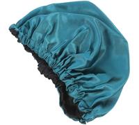 HINTRMENT Reusable Shower Cap with Elastic Band Satin and Polyester Material Comfortable and Keeps Hair Dry Green Colour for Women for Spa and Face Cleaning