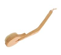 HINTRMENT Shower Scrubbing Brush with Long Handle for Body Bathing, Bamboo and Bristles Material, Easy to Grip with Rope for Hanging, Back Scrubber for Men and Women in Bathroom
