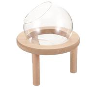 HINTRMENT Small Hamster Bathtub Glass Small Pet Bathtub Practical Convenient to Clean Wood Glass Box Appearance Lightweight Put in The Pet Cage Hamster