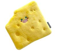 HINTRMENT Squeaky Dog Snuffle Pad in Cheese Shape Plush Material Foraging and Mental Stimulation Activity Mat for Dogs Yellow Puppy Games Pet Sniffing Cushion
