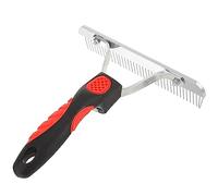 HINTRMENT Sturdy Horse Grooming Metal Brush with Non-slip Rubber Handle, Practical Hair Cleaning Comb for Large Horse, Easy to Hold Livestock Shedding Tool for Efficient Mane Thinning