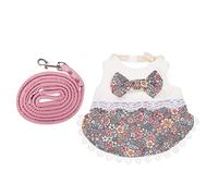 HINTRMENT Sturdy Leash and Lovely Lace Dress for Small Pets Rabbit, Lightweight Cotton Material, Comfortable Fit for Indoor and Outdoor Use, Makes Pets Look More Adorable